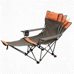 15 reclining folding camping lounger with footrest